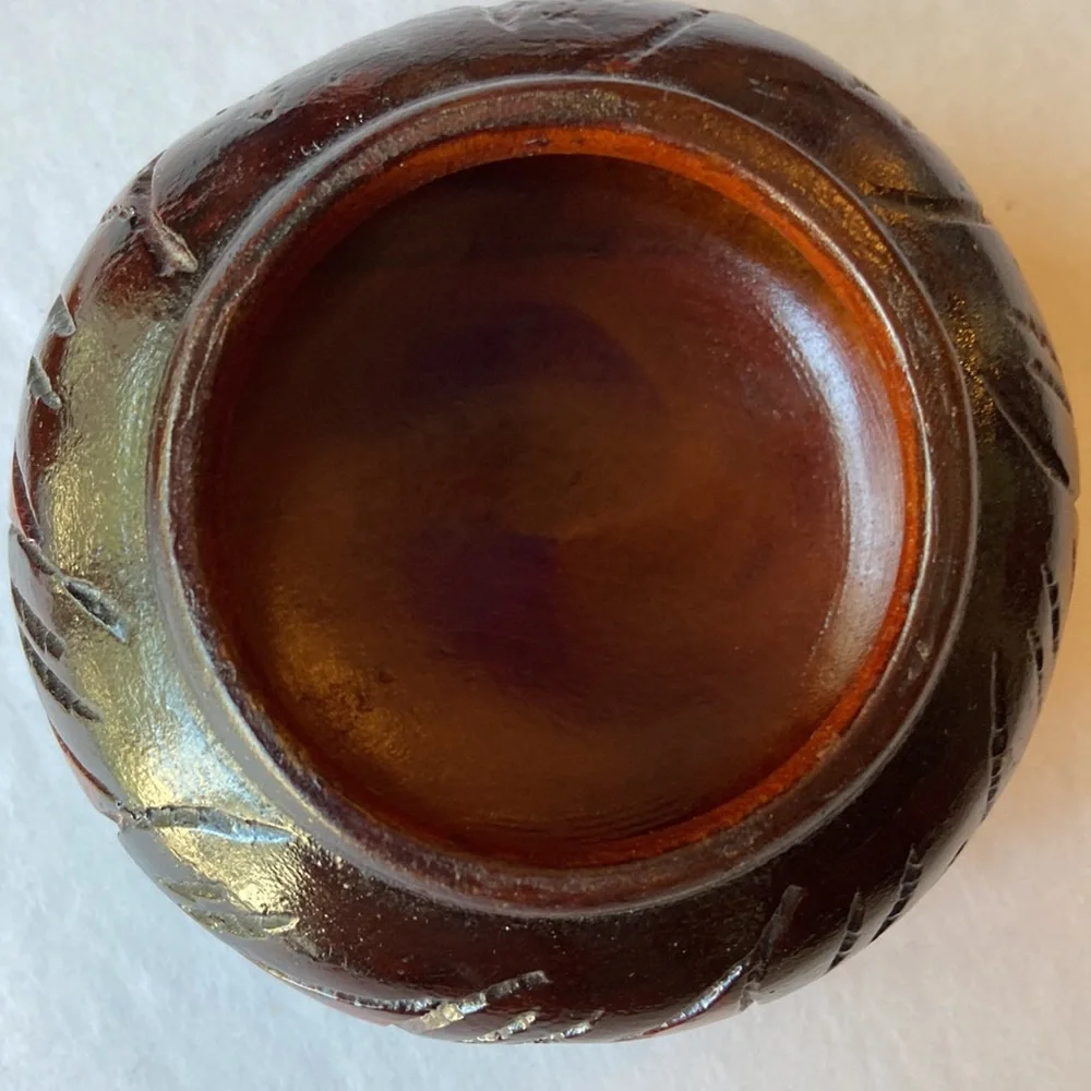 Jamaican Hand Carved Tropical Wood Jars